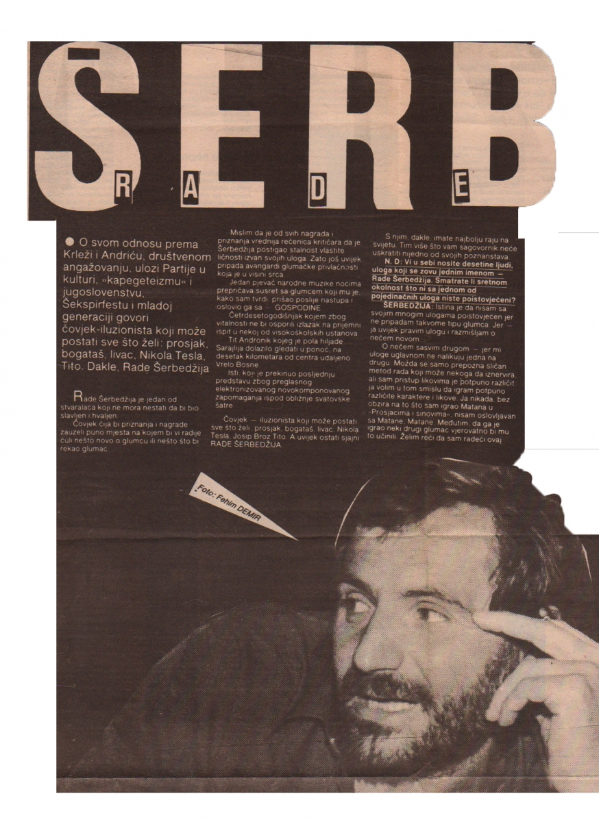 NASI_DANI-SARAJEVO-171086-1-2-INTERVJU_RADE_SERBEDZIJA_KRLEZA_ANDRIC0