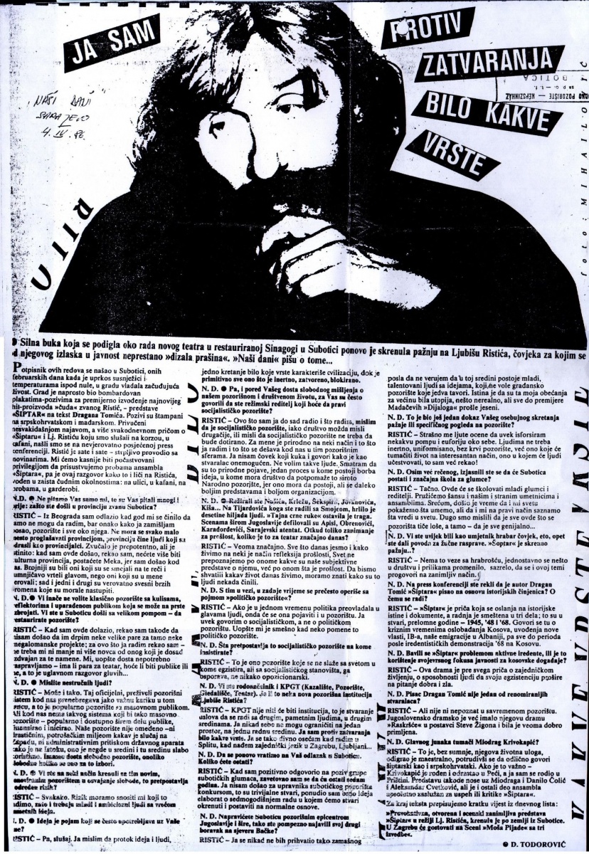 NASI_DANI_SARAJEVO-040486-INTERVJU_LJUBISA_RISTIC_SIPTAR