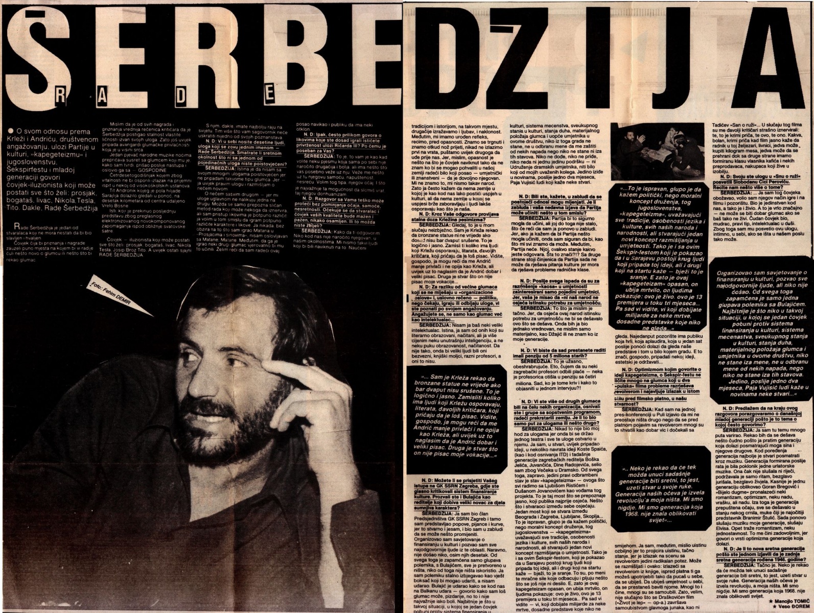 NASI_DANI_SARAJEVO-170786-INTERVJU_RADE_SERBEDZIJA