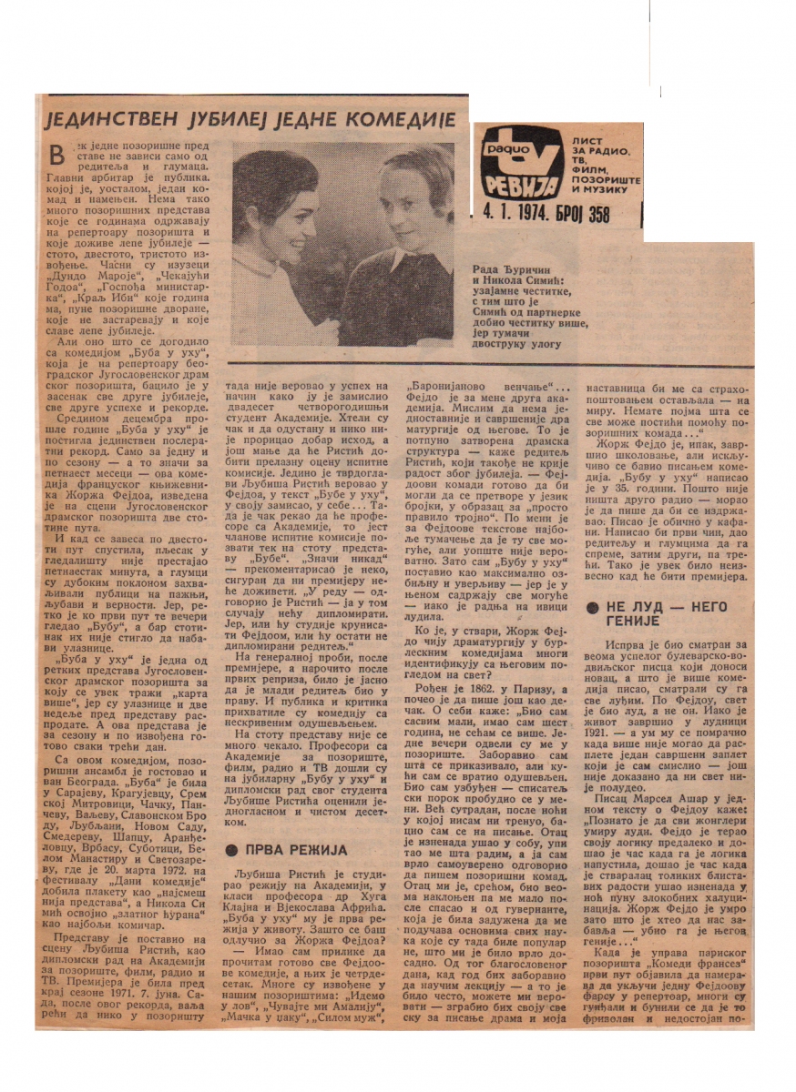RADIO_TV_REVIJA-04011974-1-2-CLANAK_JUBILEJ_280_PREDSTAVA_BUBA_U_UHU_LJUBISA_RISTIC